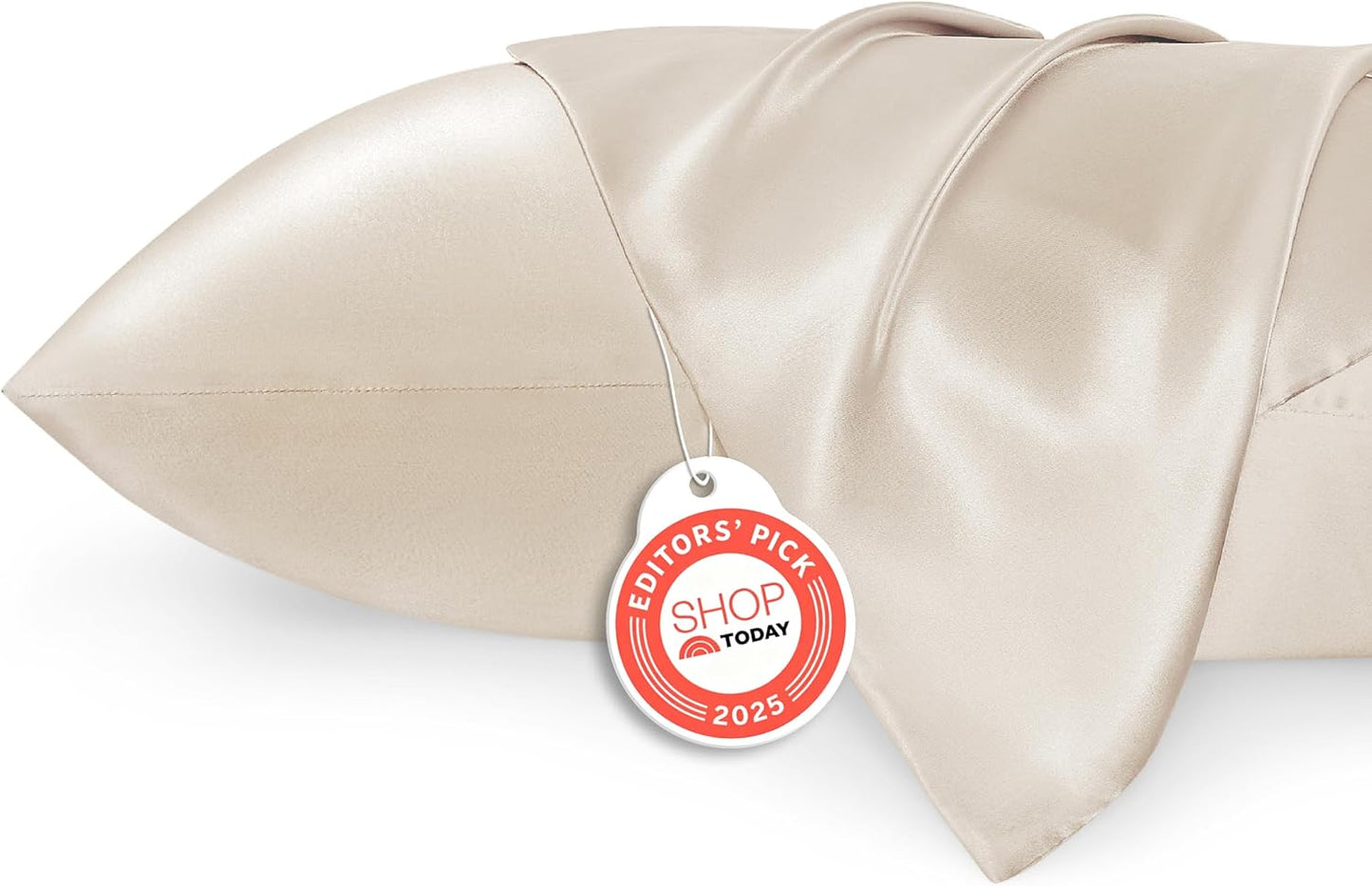 Bedsure King Size Satin Pillowcase Set of 2 - Beige Silky Pillow Cases for Hair and Skin with Envelope Closure, Similar to Silk Pillow Cases, Gifts for Women Men, 20x36 Inches, 2pcs
