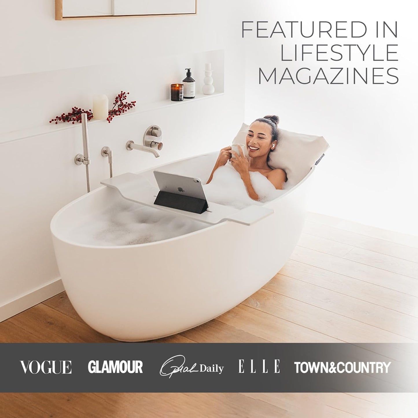 BADESOFA® Luxury Seat Cushion for Bath | Premium-Quality Materials | Comfortable & Quick-Drying | Washable Bath Pillow in Charcoal | Home Spa | Suitable for Bathtub, Steam Sauna & Hot Tub