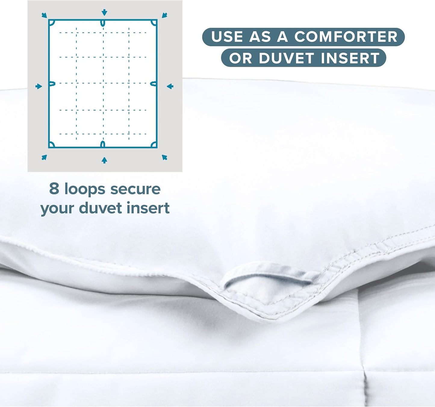 Bare Home Duvet Insert Comforter - Queen Size - Goose Down Alternative - Ultra-Soft - Premium 1800 Series - All Season Warmth - Bedding Comforter (Queen, White)