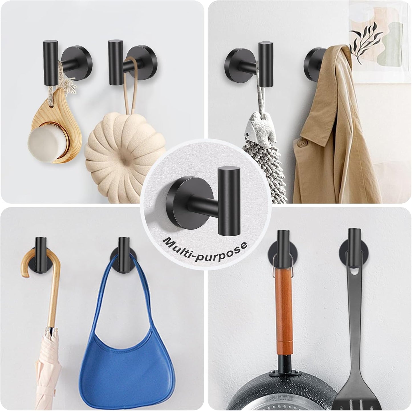 5-Piece Towel Bar Set Black Bathroom Hardware Accessories Set Upgraded Toilet Paper Holder with Shelf Towel Holder Set for Bathroom Stainless Steel Wall Mounted