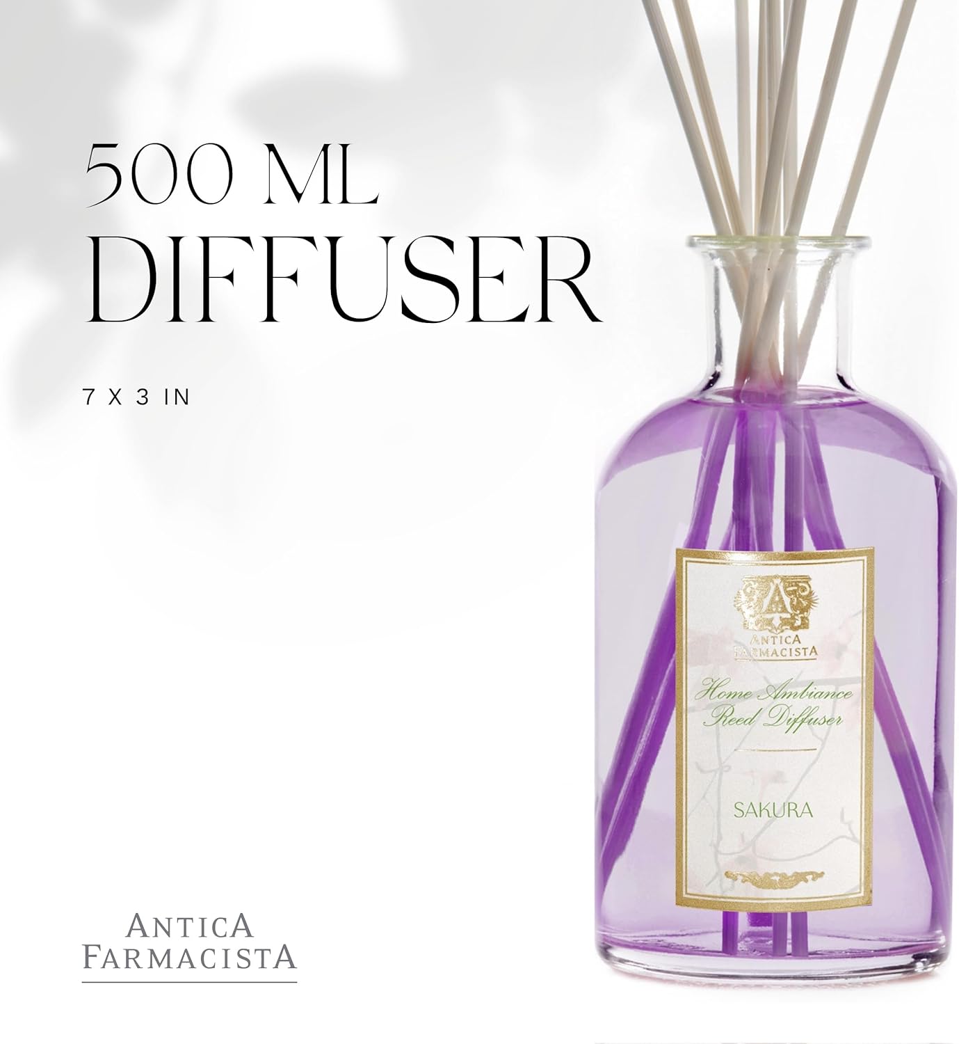 Antica Farmacista Home Ambiance Diffuser - Long-Lasting Reed Scent Diffuser - Luxury Room Freshener Gift - Sakura, 16.9 fl oz