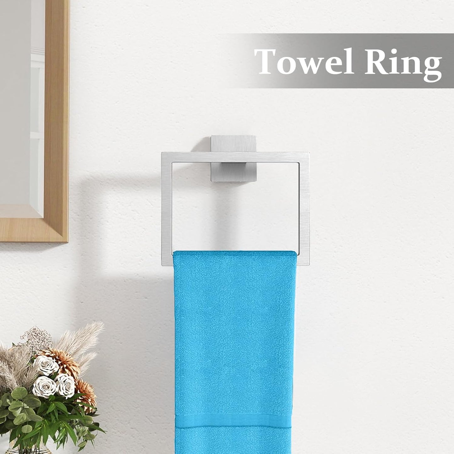 10-Piece Bathroom Hardware Accessories Set Brushed Nickel, 24 inch Towel Bar, Stainless Steel Towel Racks for Bathroom, Bath Towel Bar Set Wall Mounted