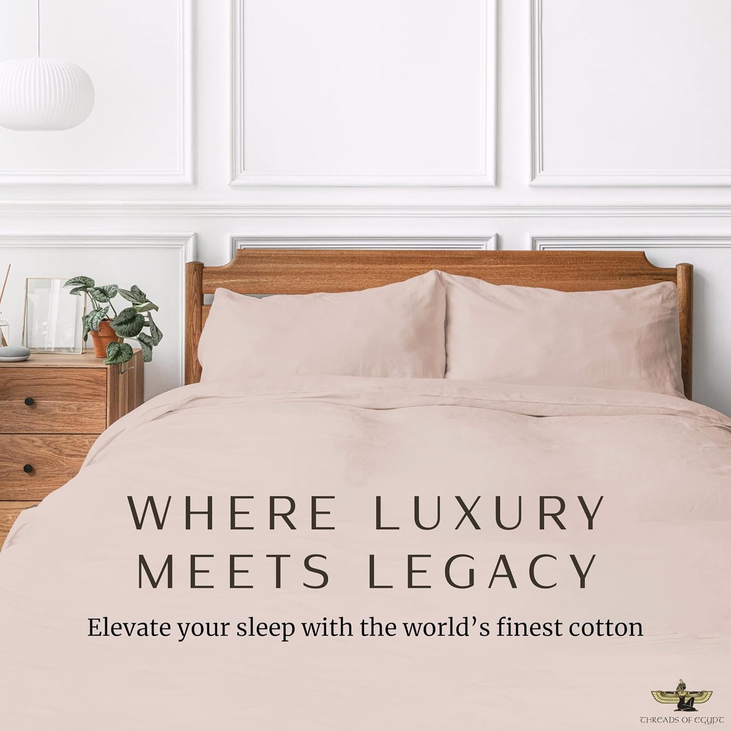 100% Egyptian Cotton Sheets King Size | 1200 Thread Count | CEA Gold Seal Certified | Ultra Soft | Cooling for Hot Sleepers | 18" Deep Pocket | King Size [Dune]