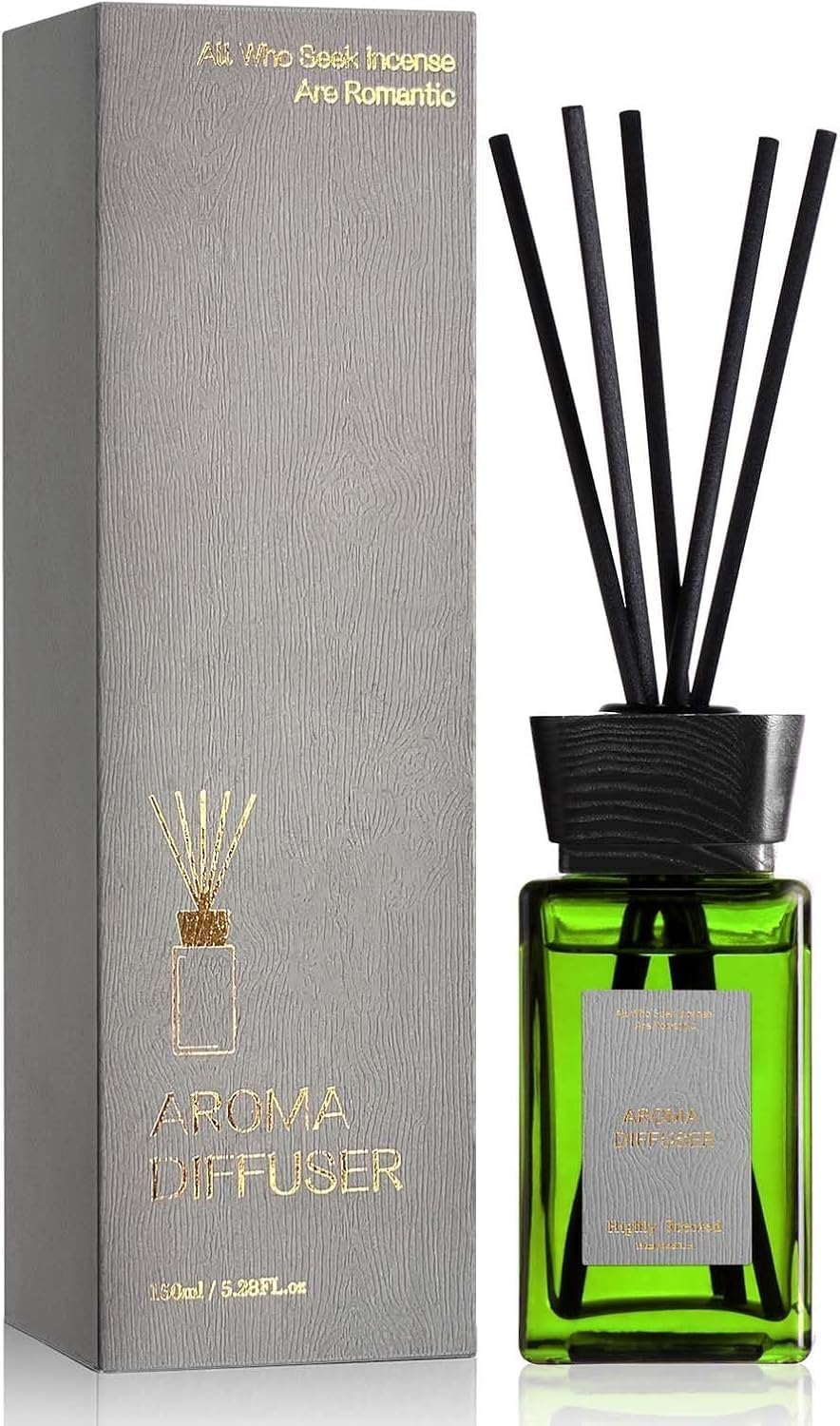 Floral Reed Diffuser Set, Jasmine & Lily of The Valley Scented Diffuser with Sticks, Reed Diffusers for Home and Office Decor
