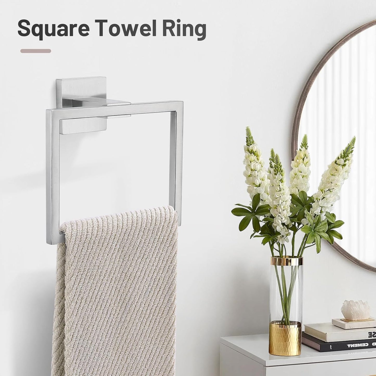 YACVCL 5 Pieces Bathroom Hardware Set, Brushed Nickel Bathroom Accessories, Bathroom Towel Bar Set, 23.6 Inch Towel Bar for Bathroom, Stainless Steel Bathroom Holder Set, Wall Mounted