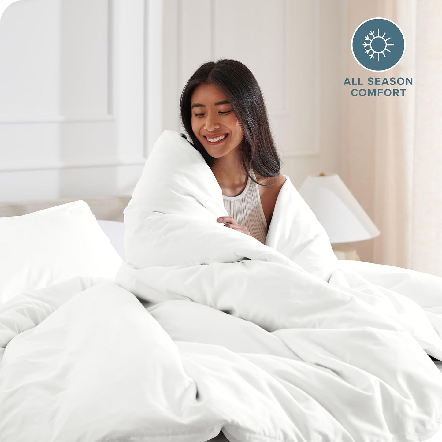 Bare Home Bedding Duvet Cover Extra Long Size - Premium 1800 Super Soft Collection - Lightweight, Cooling Duvet Cover - Soft Breathable Bedding (Twin/Twin XL, Cream)