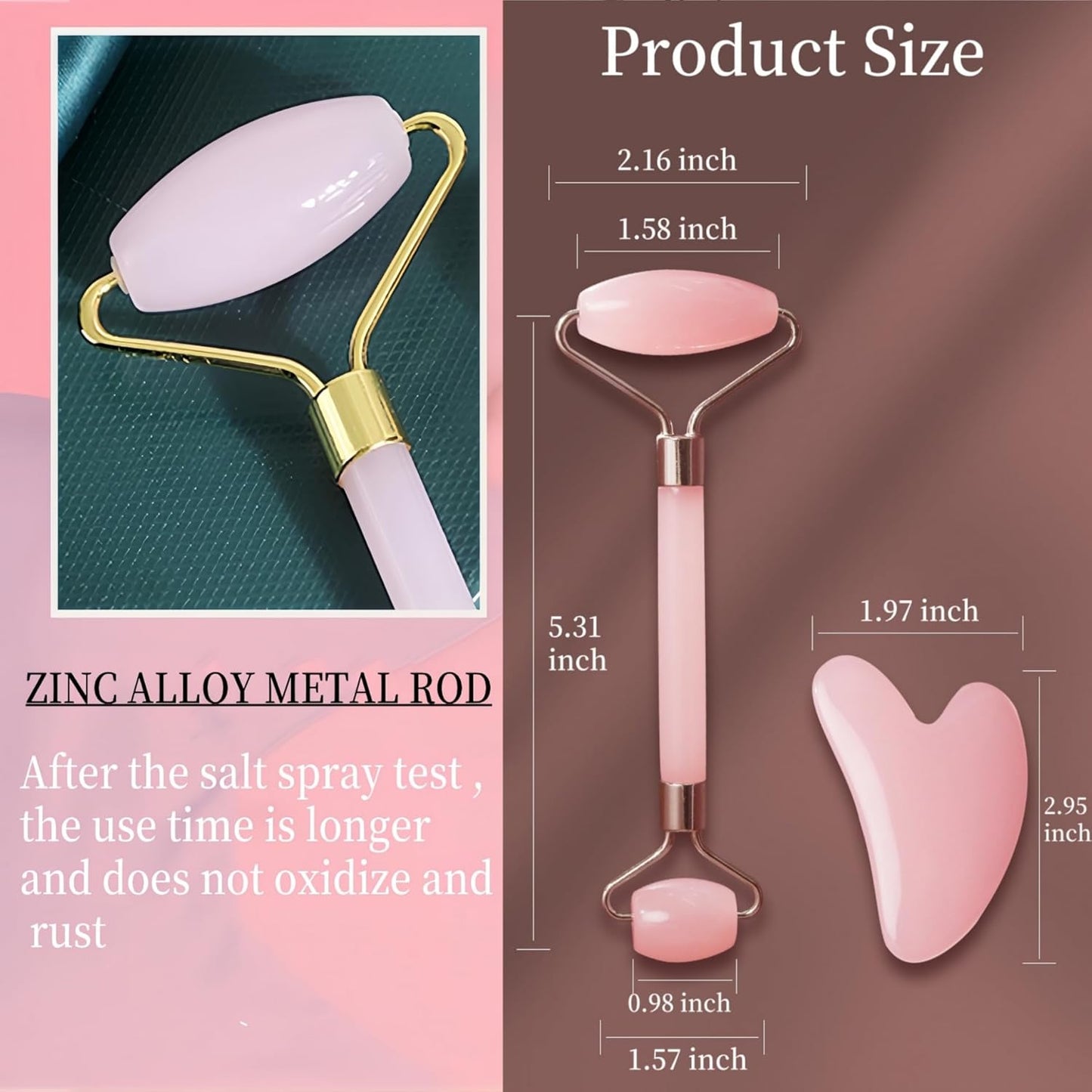 Jade Roller Massage Stick & Gua Sha Set - 100% Natural Stone Facial Massage Tools for Lymphatic Drainage, Anti-Puffiness & Glowing Skin, Spa-Quality Skincare, Gift-Ready Packaging