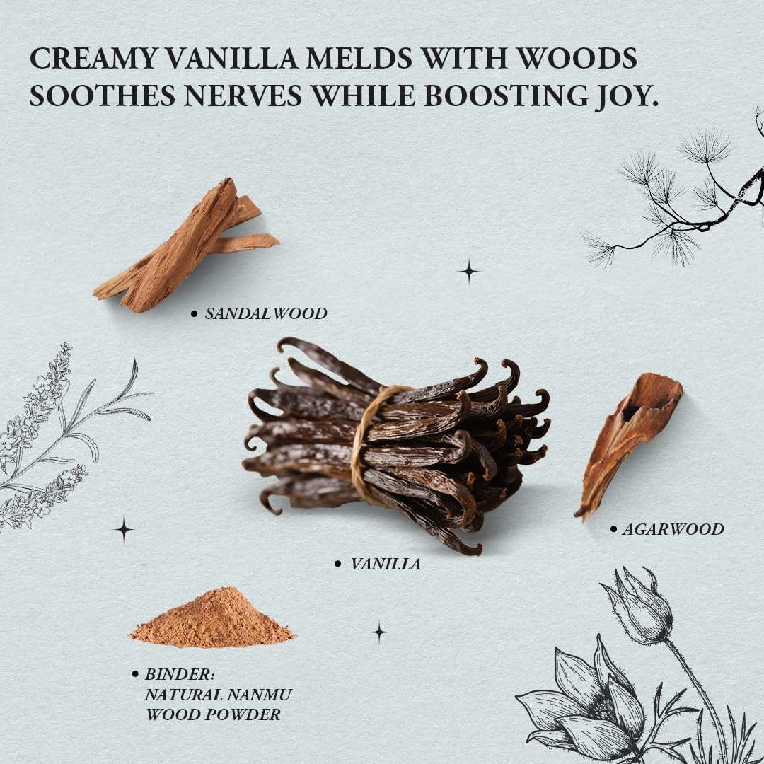 Comfort & Relax - Innergy Vanilla Incense Sticks, Natural Gourmet Scent for a Comforting Home