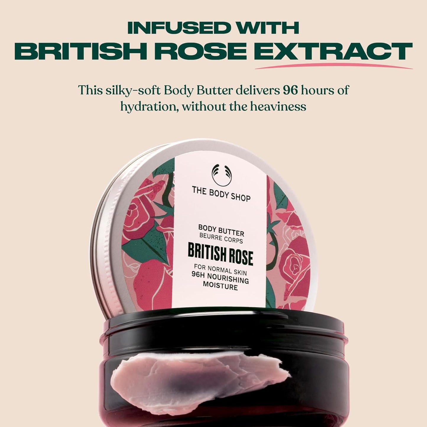 The Body Shop Body Butter Trio - 3 Piece Set, Shea, Almond Milk, British Rose Body Butter, Travel Sizes, Vegan