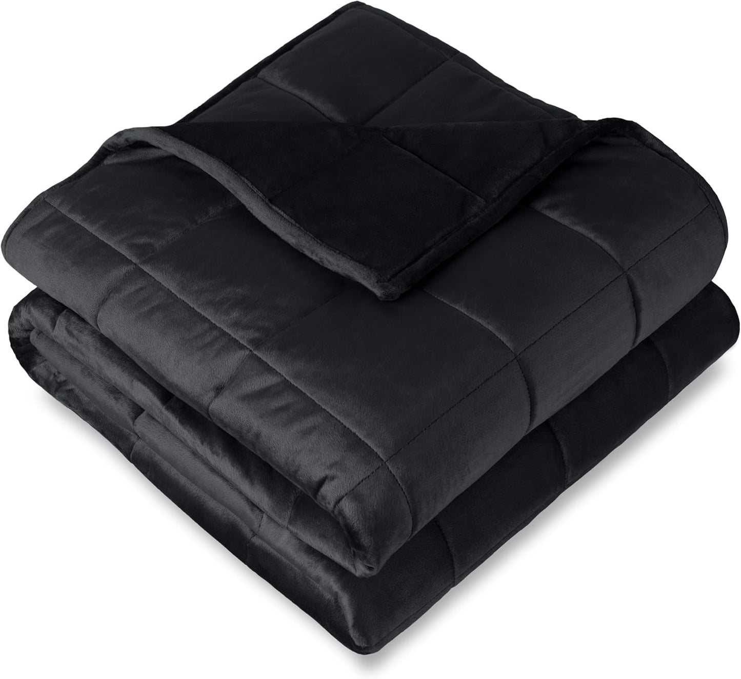 Bare Home Weighted Blanket King Size 30lb (80" x 87") for Adults - Minky Fleece - Premium Heavy Blanket Nontoxic Glass Beads (Black, 80"x87")