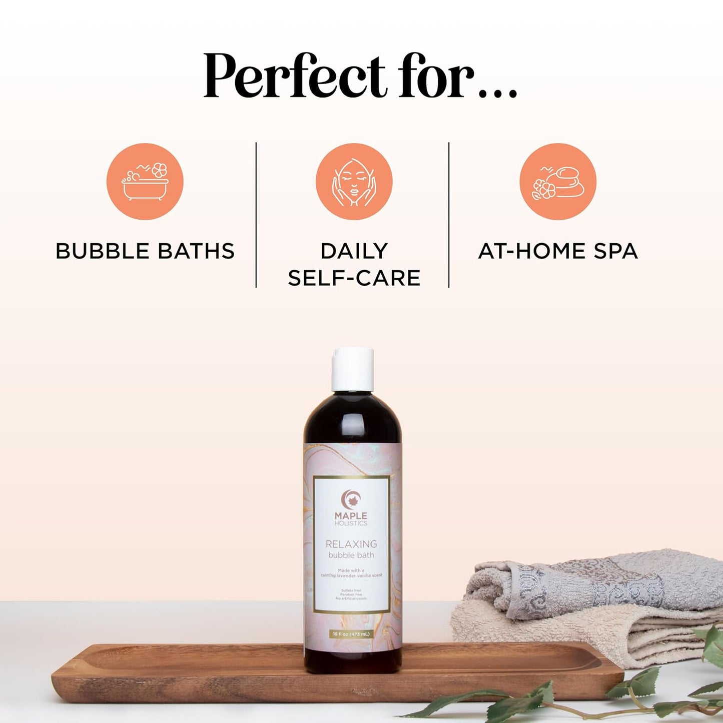 Luxurious Lavender Bubble Bath for Women - Sulfate Free Lavender Vanilla Bath Bubbles for Women Relaxing Bath Foam with Chamomile Calendula and Sage - Aromatherapy Bubble Bath Foaming Bath Oil for tub