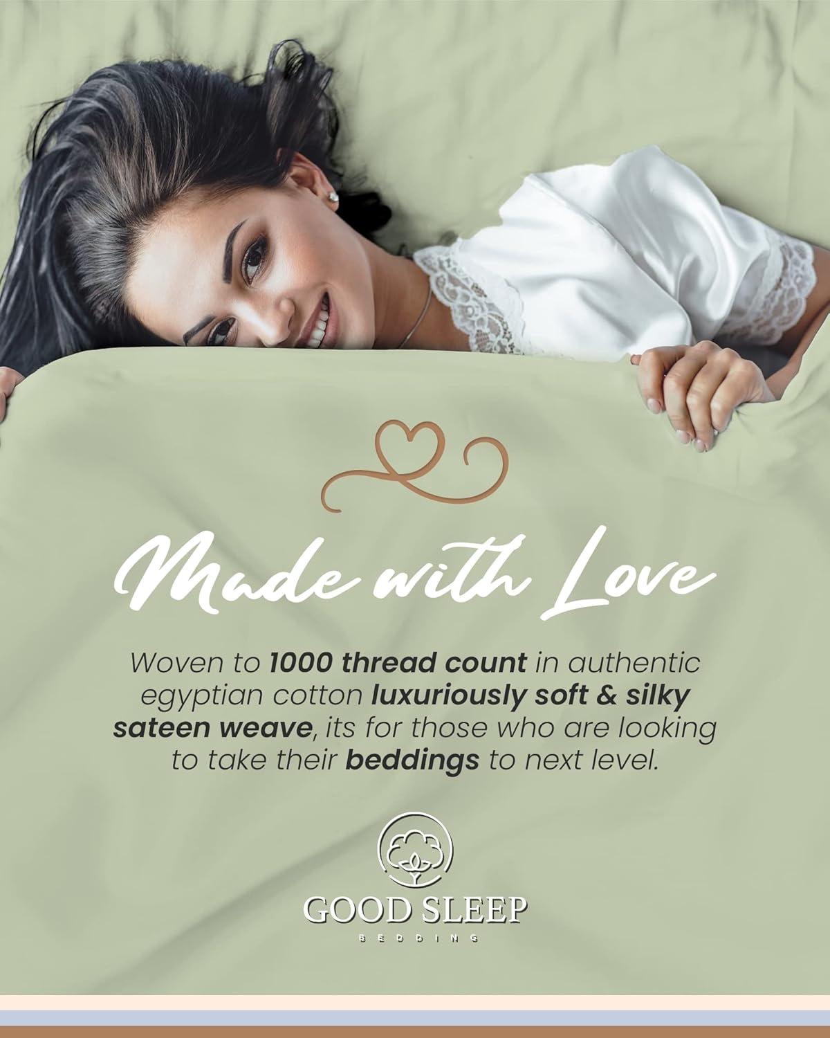 4 Pc Sage Twin Sheet Set for Twin Mattress, Egyptian Cotton Twin Bed Sheets for Twin Size Bed, Soft Breathable 16 Inch Deep Pocket Twin Bed Set - 1 Fitted Sheet, 1 Flat Sheet & 2 Pillow Case