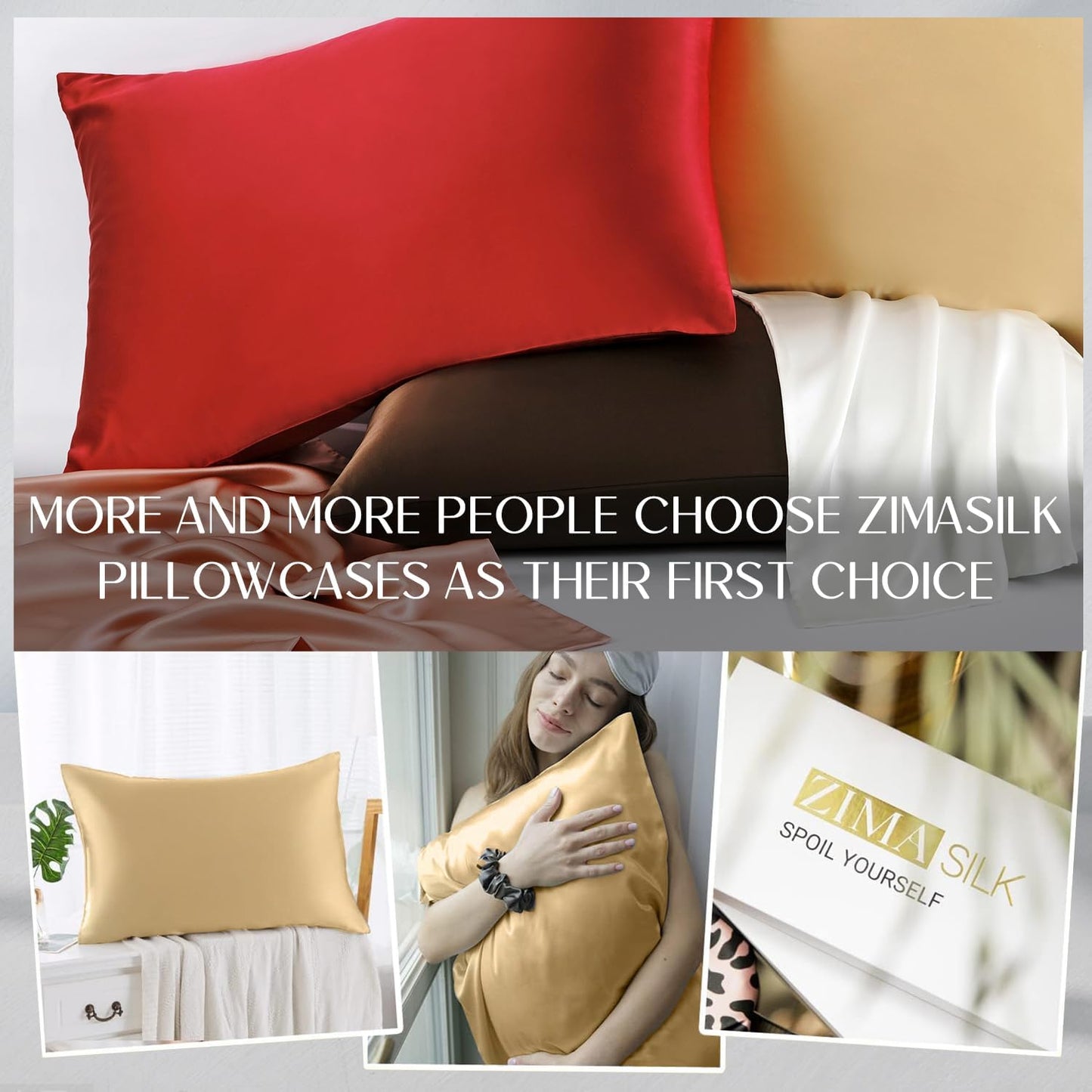 ZIMASILK 100% Pure Mulberry Silk Pillowcase for Hair and Skin Health,Soft and Smooth,Both Sides Premium Grade 6A Silk,600 Thread Count,with Hidden Zipper,1pc(Toddler 13''x18'',Champagne)