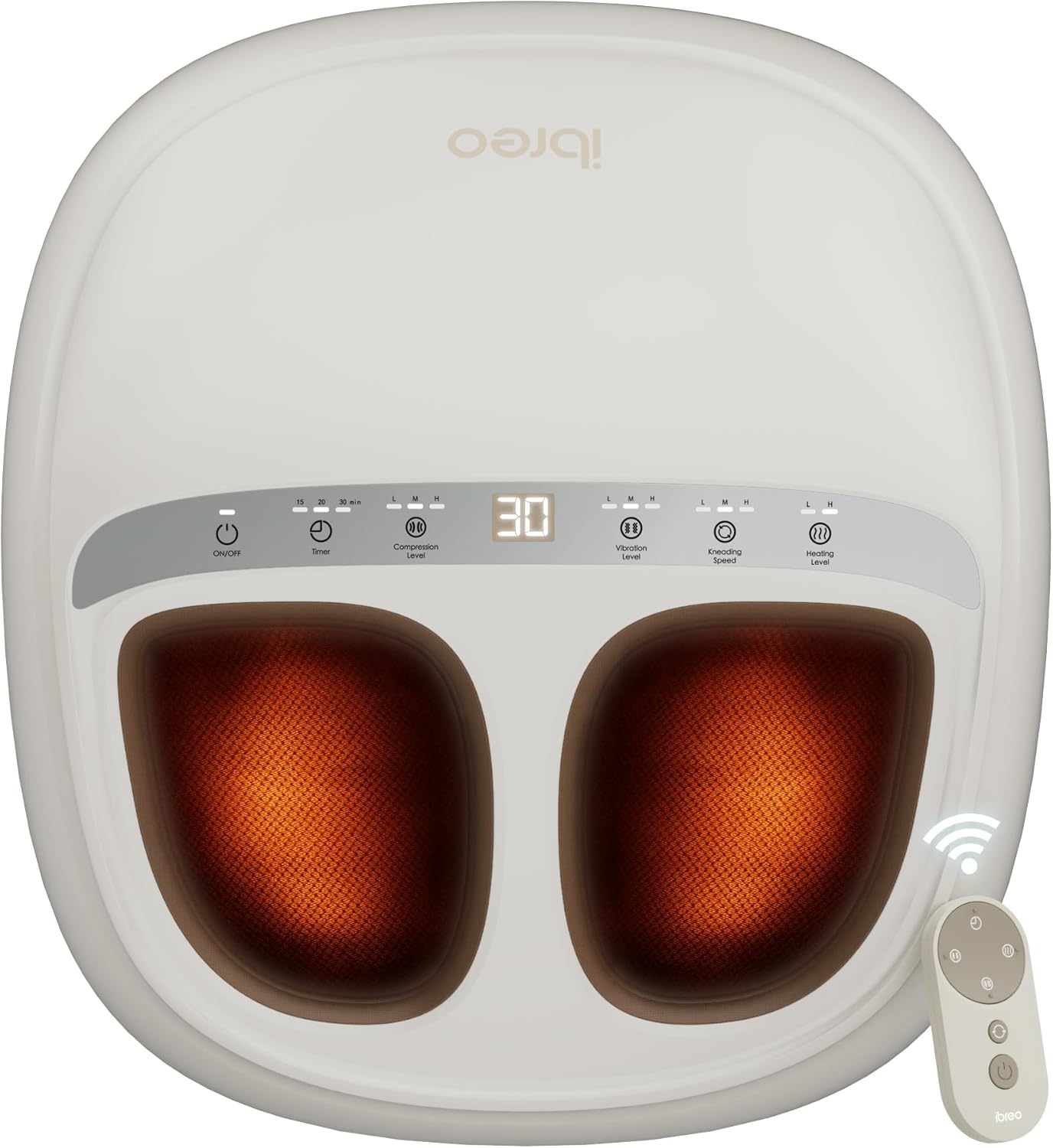 Foot Massager with 2 Level Heat, 3 Level Air Compression & Vibration, Deep Kneading Shiatsu, Remote Control & Timer for Pain Relief, Neuropathy, Plantar Fasciitis, Comfort for Long Stand & Fitness
