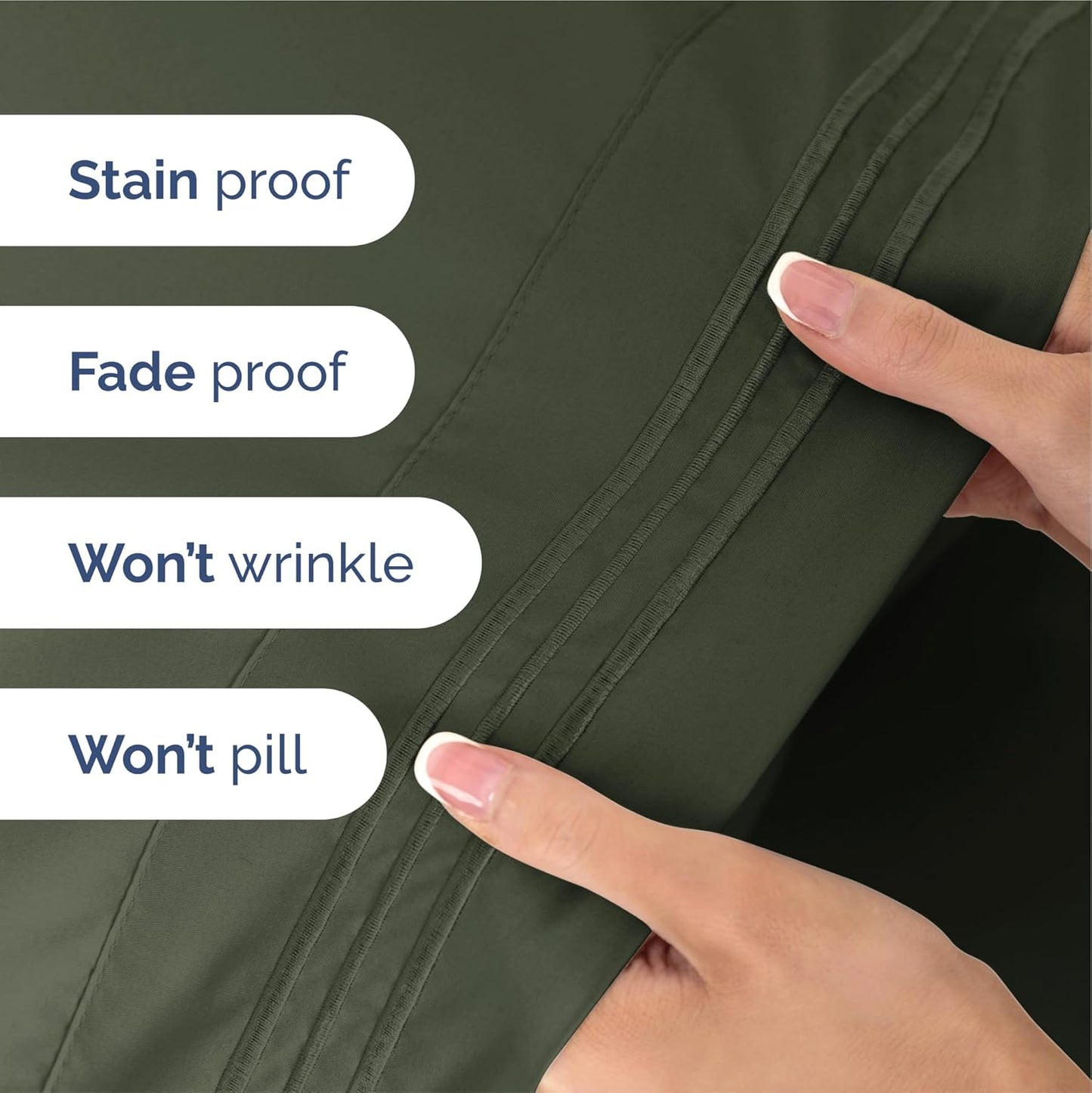 King Size 4-Piece Sheet Set - Extra Soft, Breathable & Cooling - Hotel Luxury Durable Bed Sheets - Deep Pockets, Easy-Fit & Wrinkle-Free - Dark Olive Grey Oeko-Tex