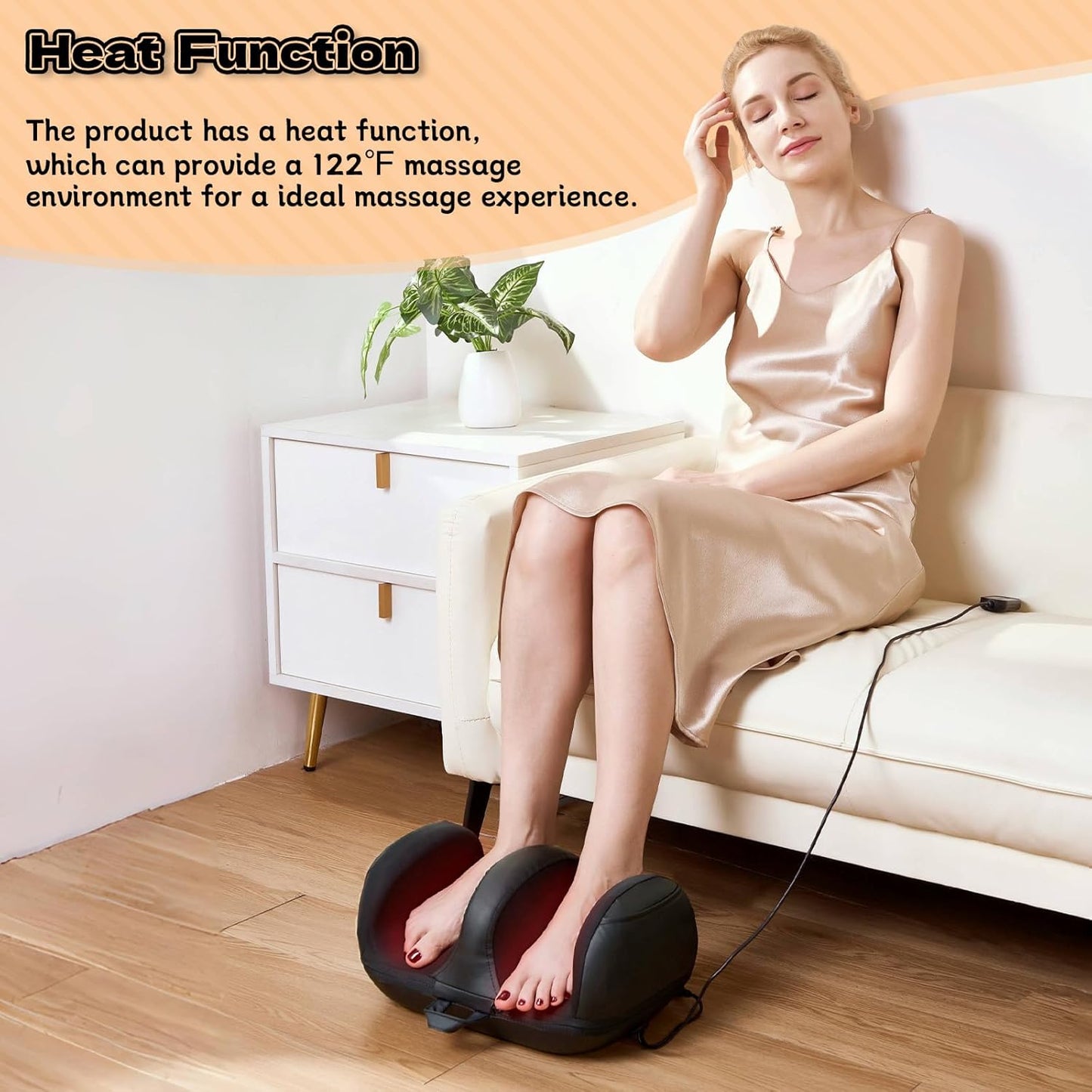 Foot Massager with Heat, Shiatsu Foot Massager, Calf and Foot Massagers, for use at Home and Office, Gift for Wife, Mother