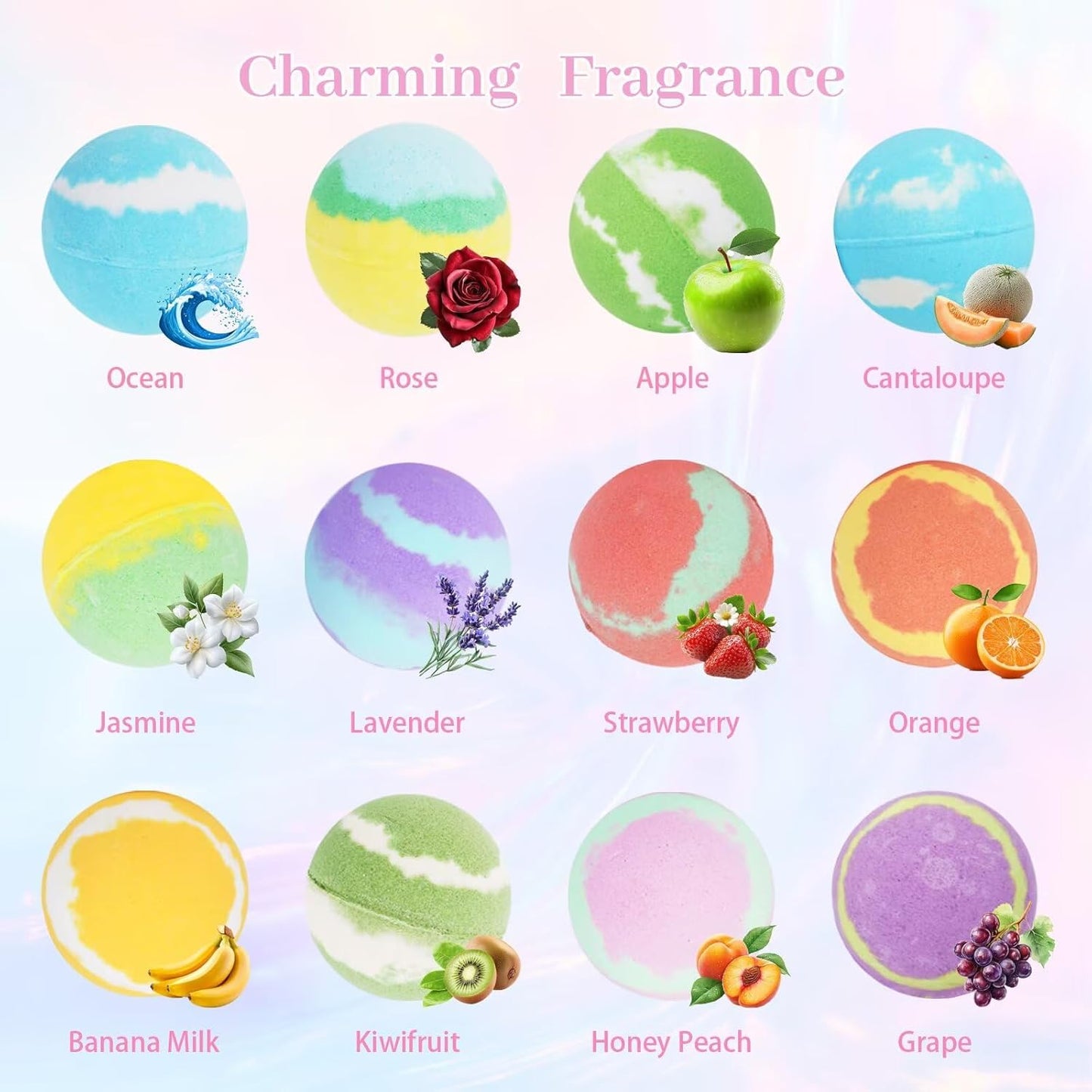 2.5 OZ Large Handmade Bath Bombs for Women Adults Kids, 12 Pcs XL Organic Natural bathbombs for Dry Skin Moisturizing, Relaxing Aromatherapy, Bubble SPA, Mothers Day Gifts for Her Wife Girlfriend Mom