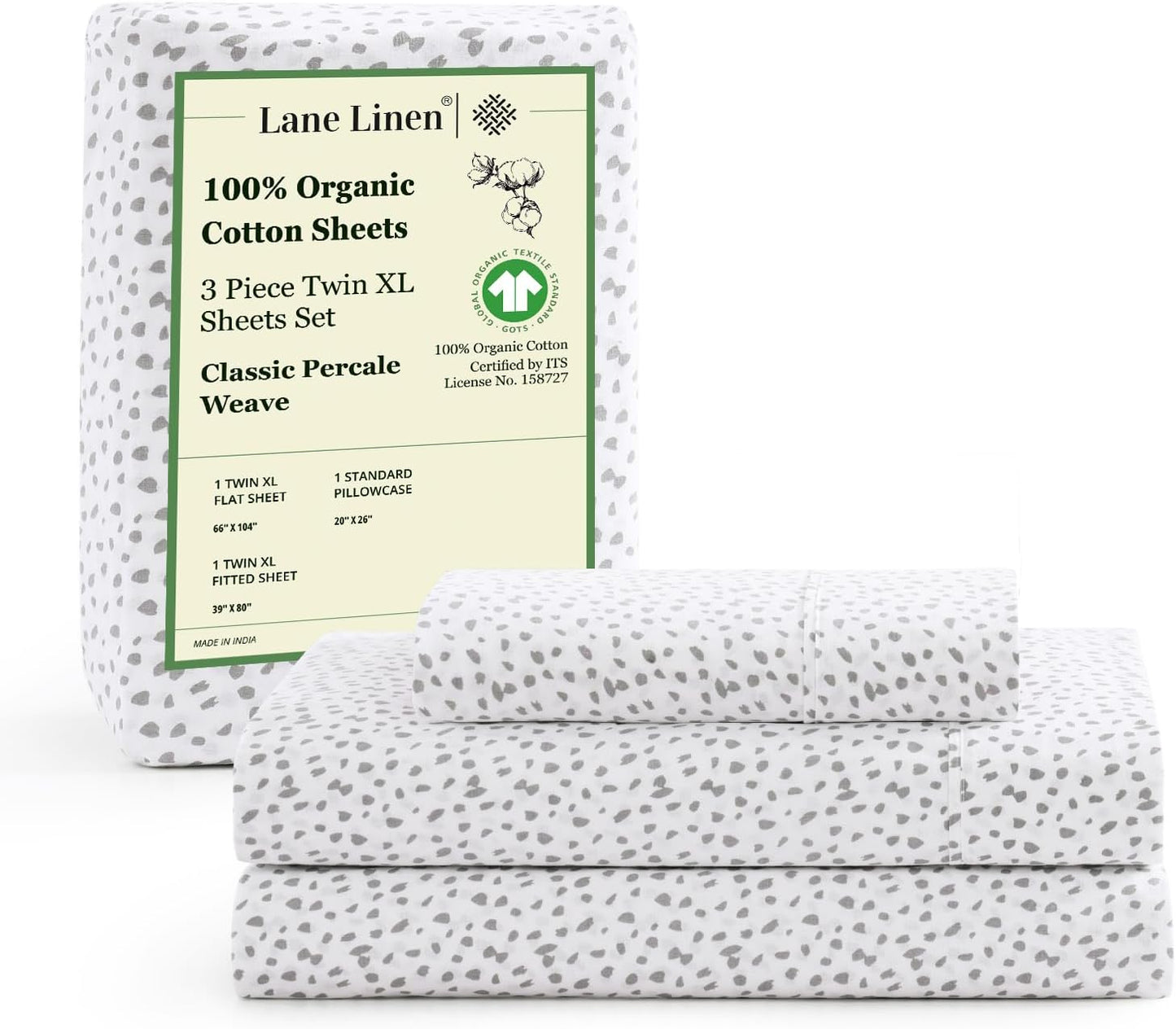LANE LINEN RV Queen Sheets Set - 100% Organic Cotton Camper Sheet Sets 15" Deep Pocket Fitted - Haze Grey