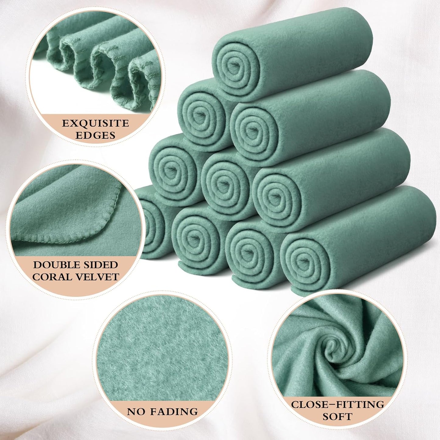 24 Packs Fleece Throw Blanket Soft Warm Lightweight Fleece Blanket Cozy Throw Bulk for Bed Couch Sofa Home Office Wedding Gifts Suitable for Seasons, 50 x 60 Inches(Lake Blue)