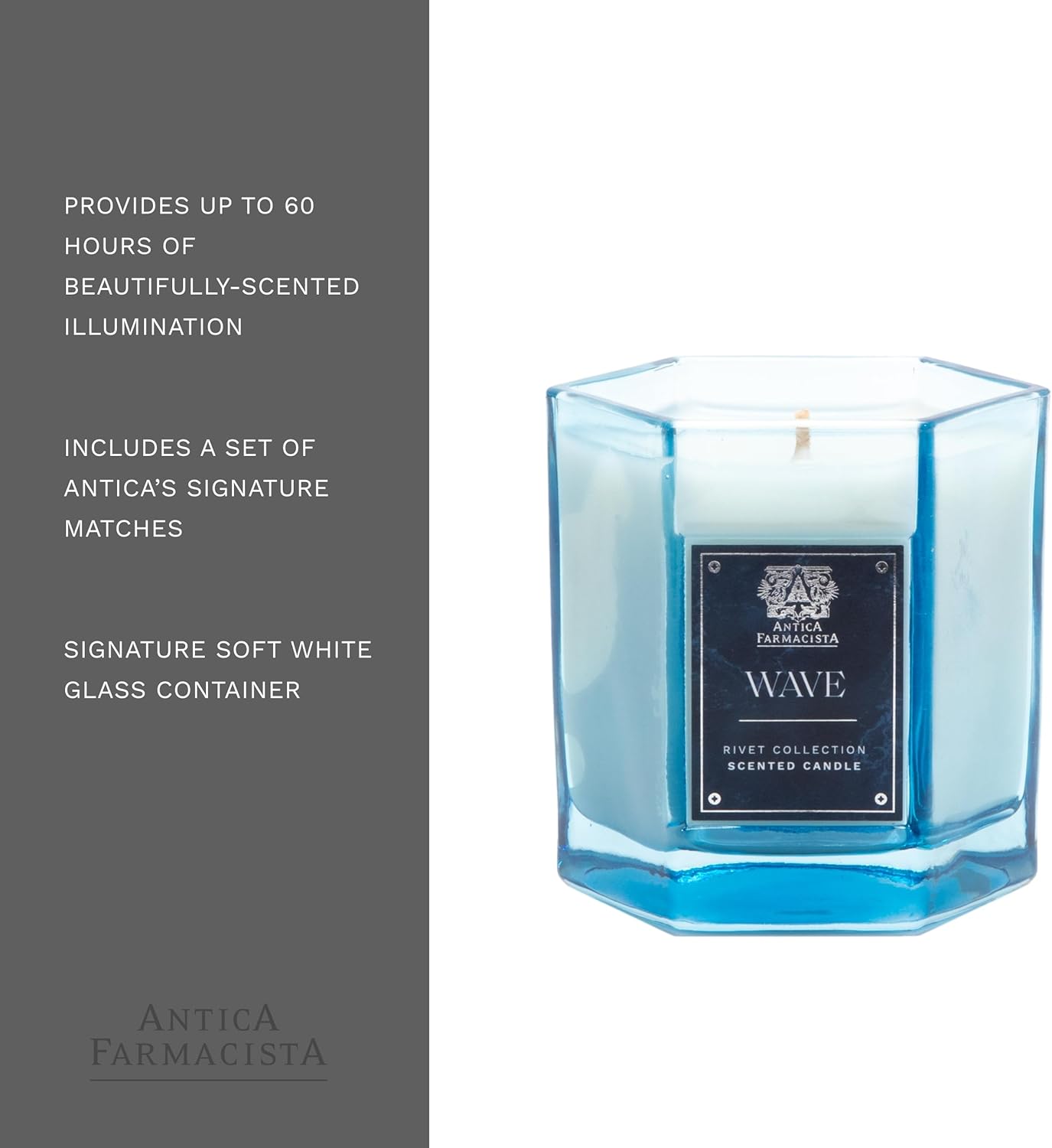 Antica Farmacista Luxury Scent Candle - Decorative Home Candle - Long-Lasting & Premium Scented - Luxury Gift - Wave, 9 oz