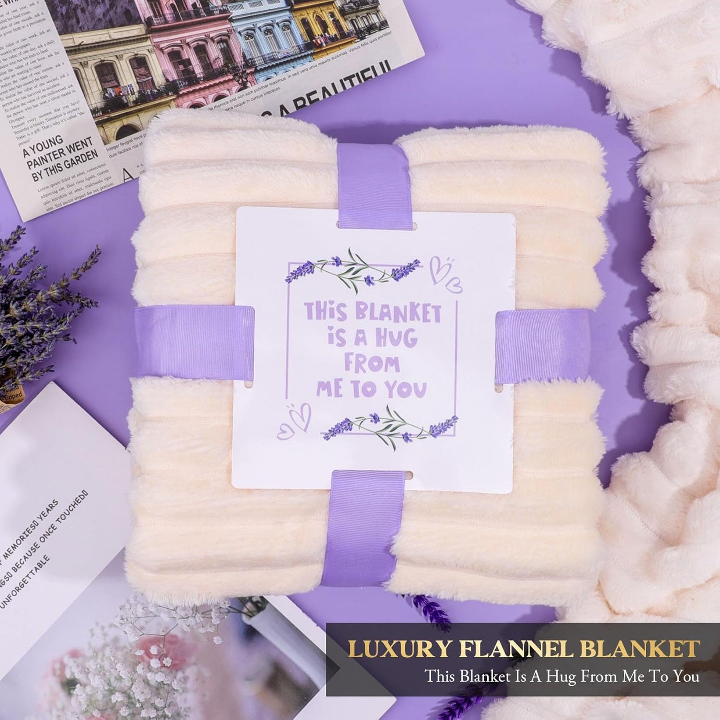 Self Care Gifts Get Well Soon Gift Baskets for Women, Christmas Birthday Gifts for Womens, Inspirational Lavender Relaxing Spa Care Package Thinking of You Gift Set for Mom Wife Her Friends Sister