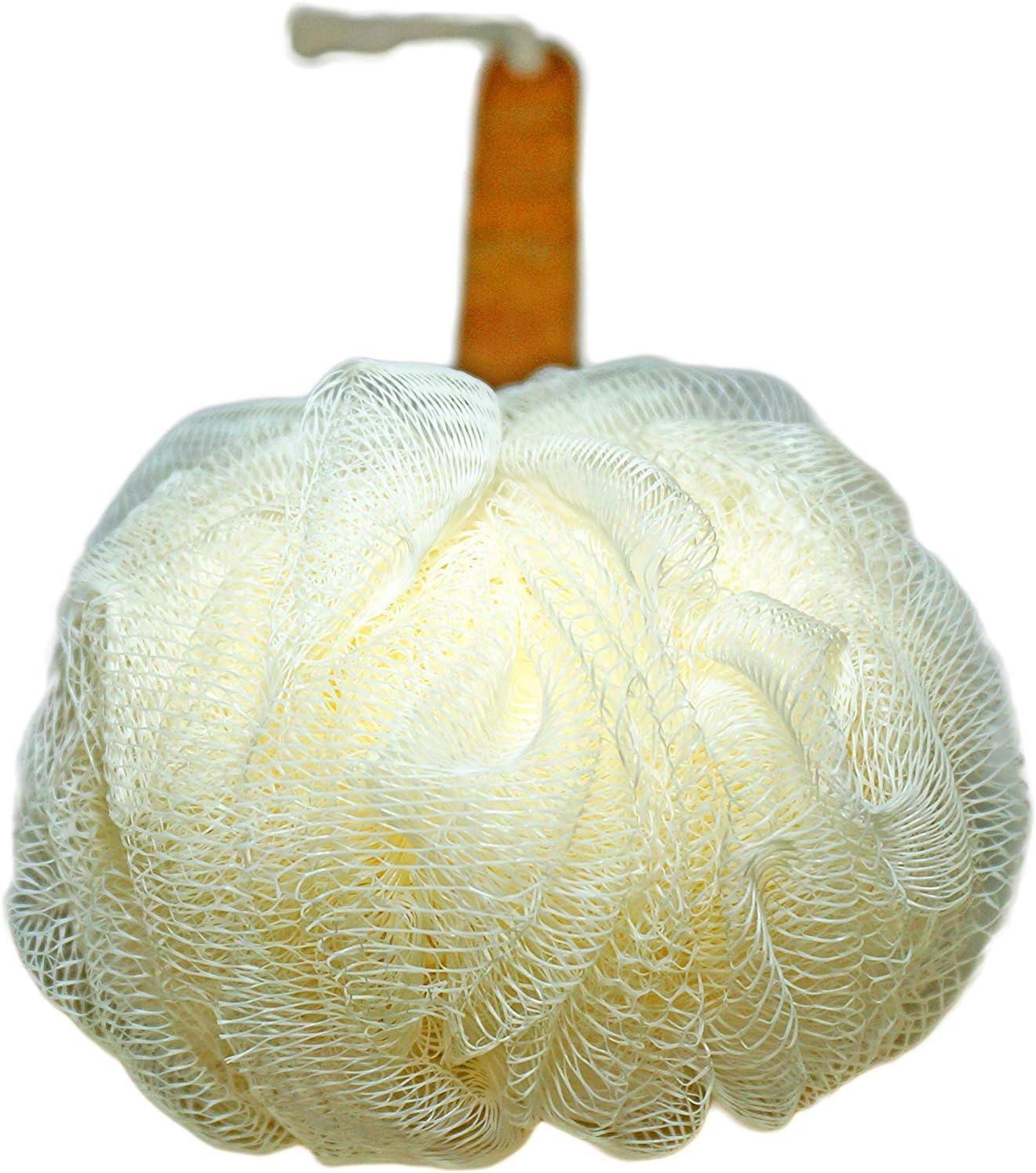 4 Pack Shower Loofah Body & Back Scrubber - Exfoliating Loofah luffa loofa Bath Brush On a Stick - with Long Wooden Handle Back Brush for Men & Women - Easy Reach Body Wash & Lotion Applicator