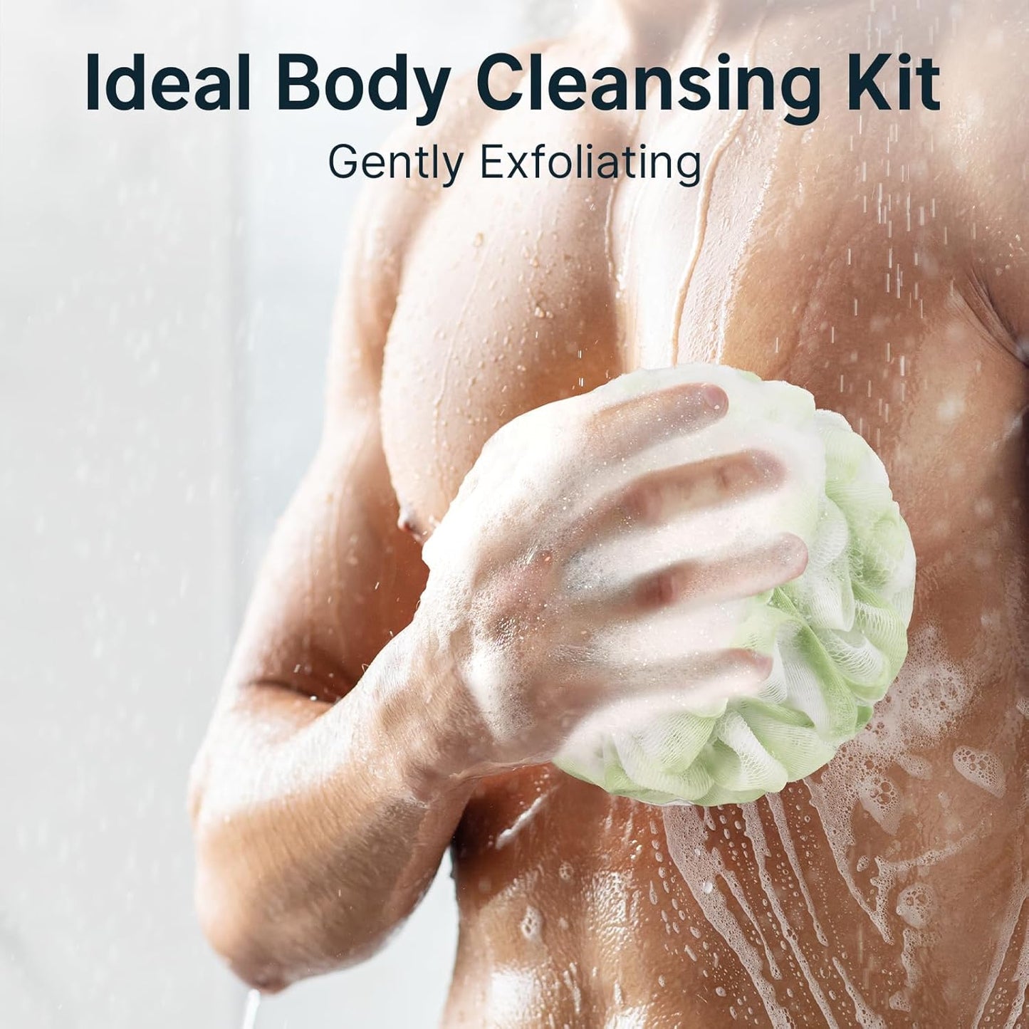 AmazerBath Loofah Sponge, Shower Loofah 60g/PCS - Body Scrubber Loofa Set of 3 Cotton Candy Trio, Bath Sponge for Men and Women