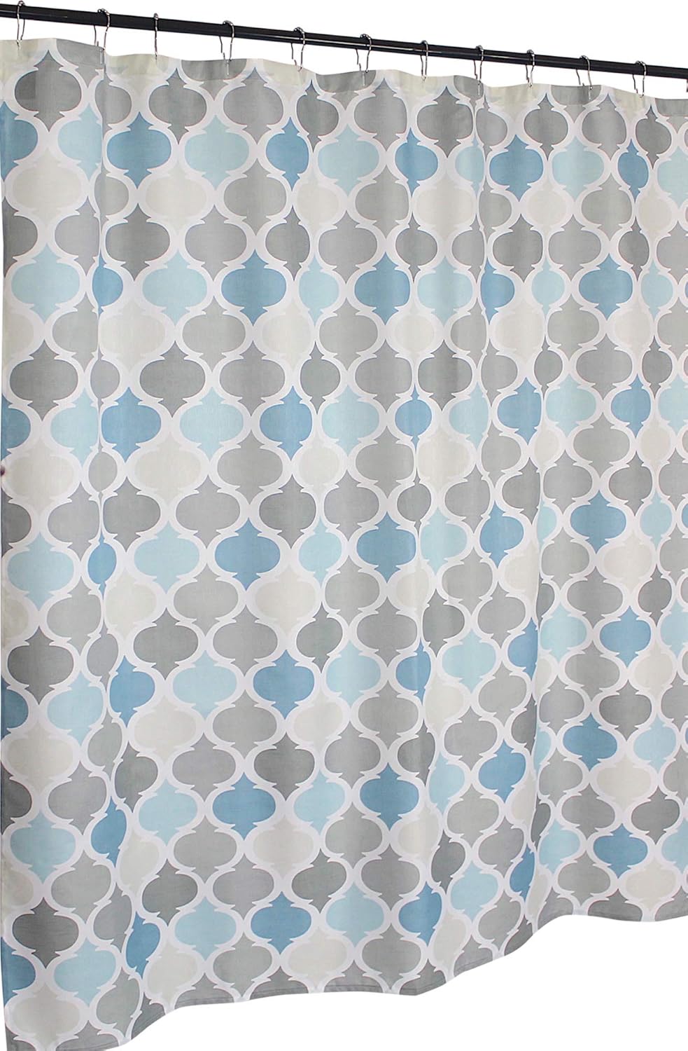 VCNY Home Universal Bathroom Fabric Shower Curtain for Men or Women: Muted Tones of Blue and Grey (Conrad Multi)