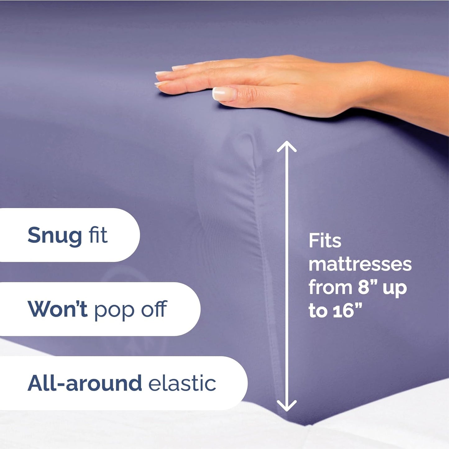 Cal King Size 4 Piece Sheet Set - Extra Soft, Breathable & Cooling Sheets - Hotel Luxury Bed Sheets for Women & Men - Deep Pockets, Easy-Fit & Wrinkle-Free Sheets - French Violet Oeko-Tex Bed Sheets