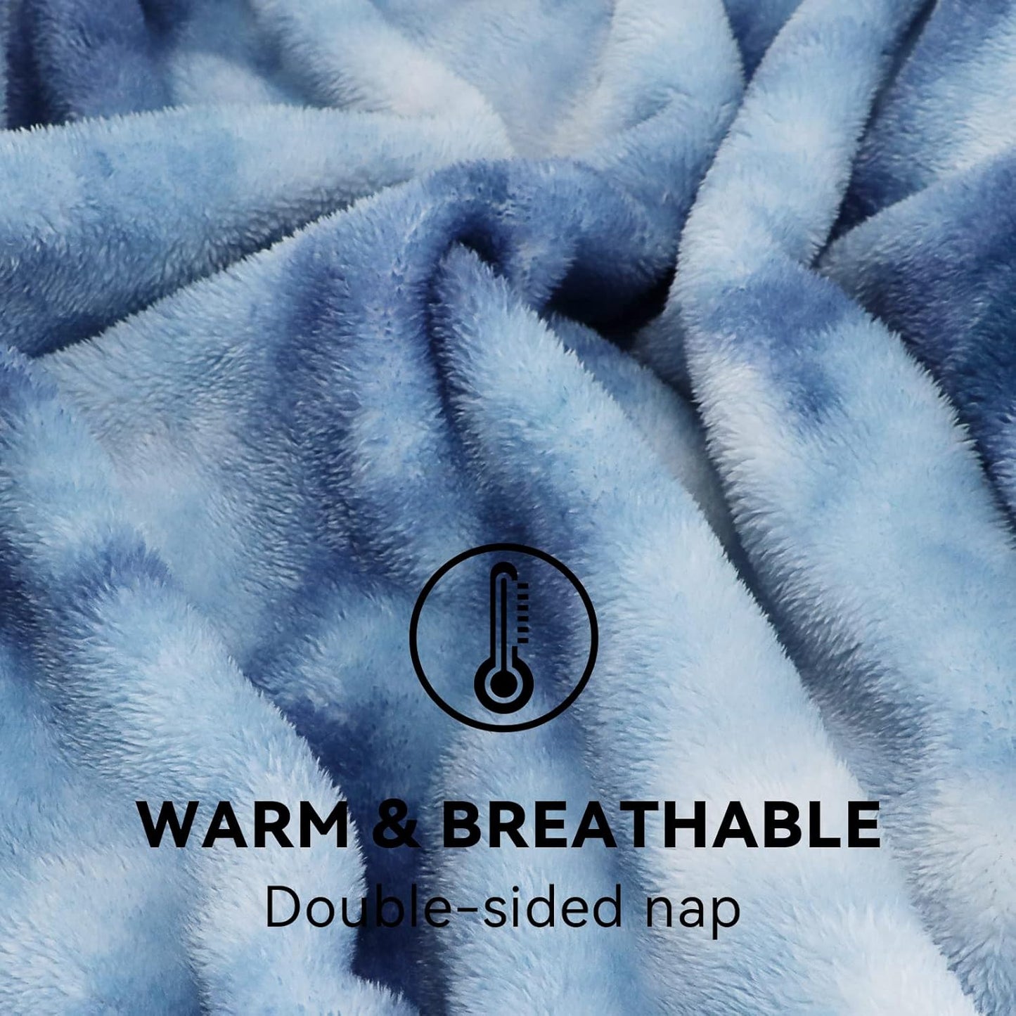 Fleece Throw Blanket Cozy Soft Lightweight Throw Blankets Warm Plush Haze Blue fall blankets and throws Couch Sofa Bed Camping Travel Picnic Outdoor Blanket Bedding Kid Baby Boys Girls Adults 50x70 in