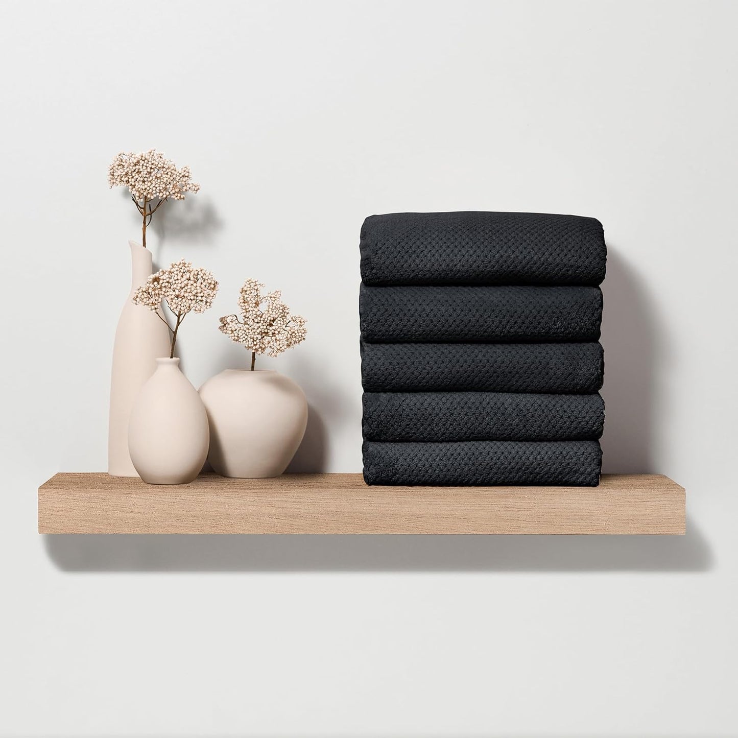 Fromm Softees Plush Microfiber Towels for Hair Salon, Barber, Spa, Ultra Soft Hair Wrap for Drying Hair, Hands, Face, Dark Grey, 20 x 34 Inches, 6 Pack