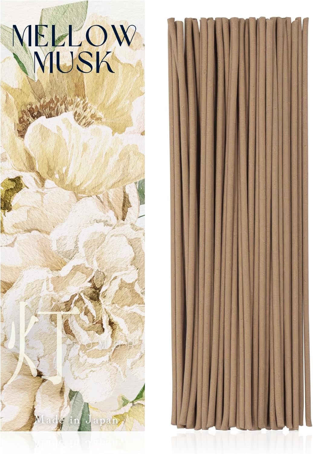 Luxury Japanese Incense Sticks 60sticks Mellow Musk White Musk Bergamot Vanila Coreless Low Smoke Natural Charcoal Free Non Toxic Aromatherapy Meditation Calming Stress Relief Relaxation Yoga TOMORI