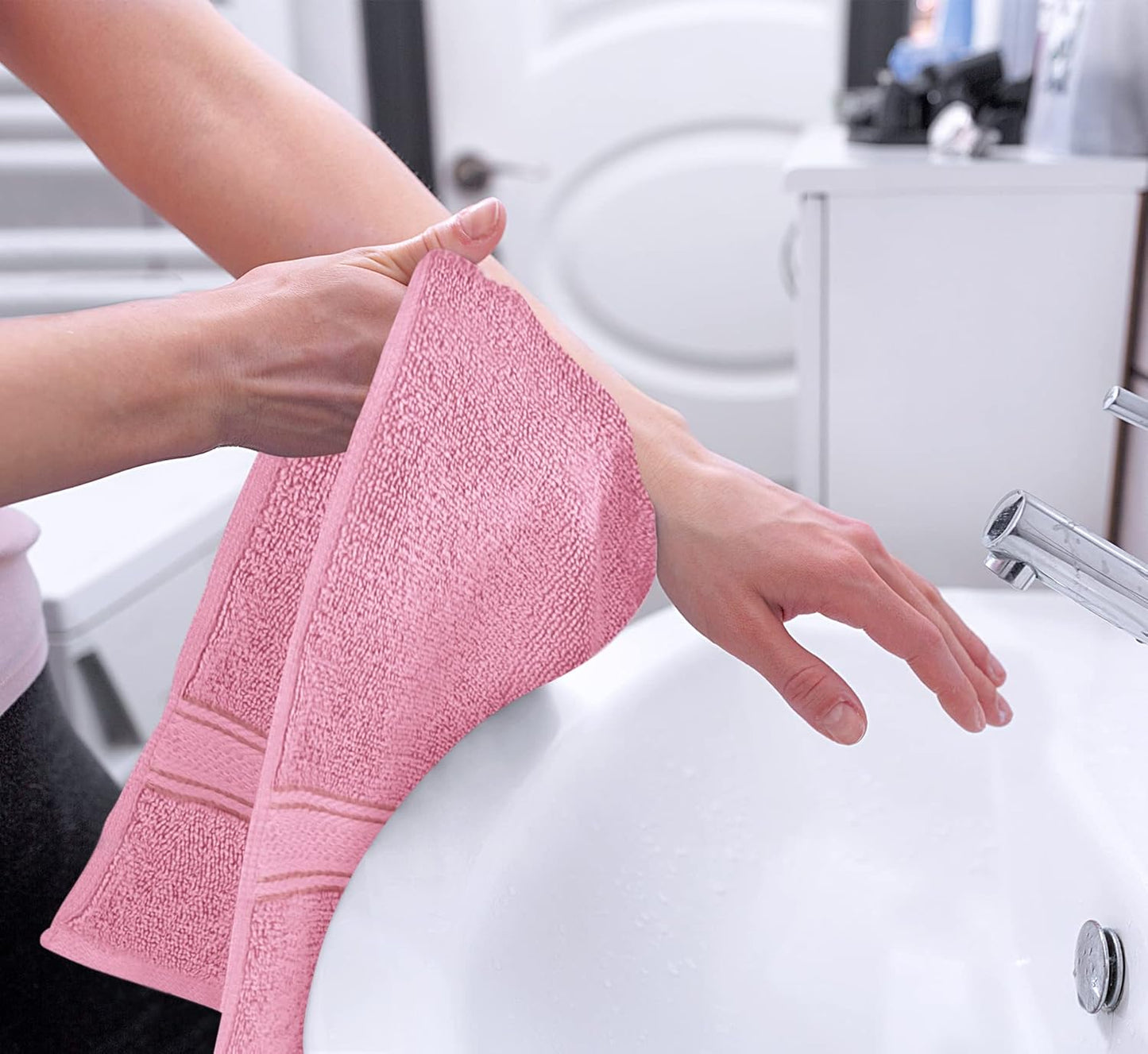 Utopia Towels 6 Pack Premium Hand Towels Set, 16 by 28 inches, 100% Ring Spun Cotton, Ultra Soft and Highly Absorbent 600GSM Towels for Bathroom, Gym, Shower, Hotel, and Spa, Pink