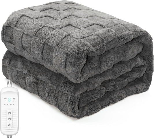 Electric Heated Blanket Twin - 62" x 84" Heating Blanket Throw House Warming Gifts New Home, Ultra Soft Warm Flannel Sherpa Fast Heat,8 Heat Level 10 Hours Auto-Off ETL Certified