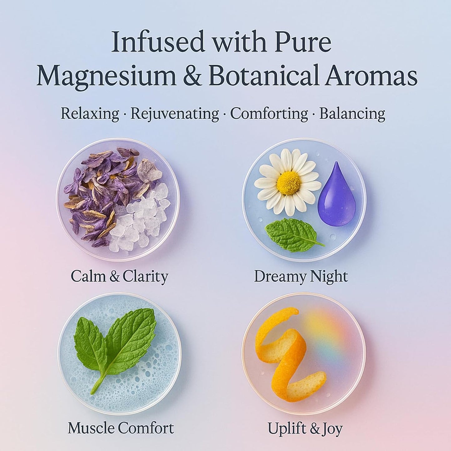 Flewdstress Care Magnesium Bath Soak Set – 12 Soaks, 4 Relaxing Varieties – for Relaxation, Restful Nights, Muscle Comfort & Uplifted Mood