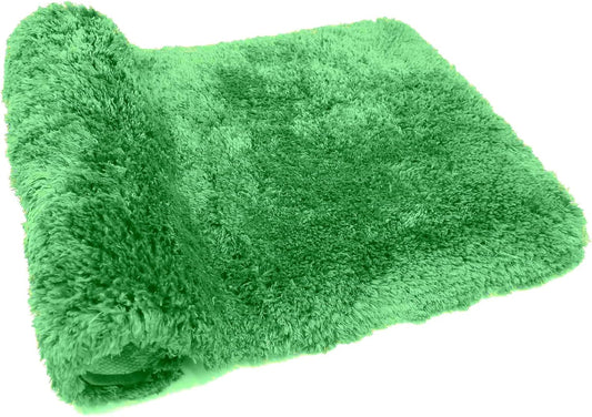 FIFU Bathroom Rugs 17" W x 24" L, Bath Mat for Bathroom, Bedroom, Laundry Room & Kitchen, Non-Slip Rubber Latex Backing, Extra Soft and Absorbent Polyester Carpet, Machine Washable Rug, Green