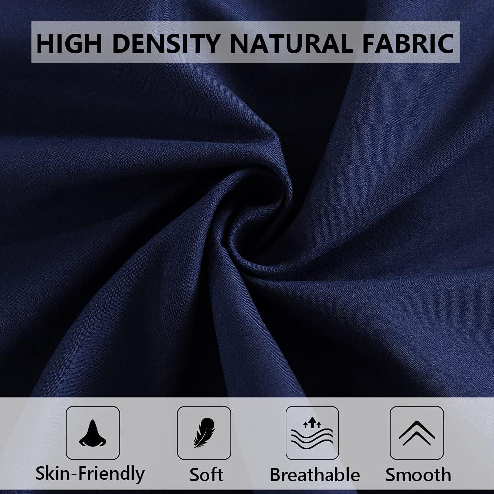 ELNIDO QUEEN Body Pillow with Pillowcase - Soft Long Bed Pillow for Adults - Breathable Full Body Pillow Insert for Sleeping, 20x54inches, Navy Blue