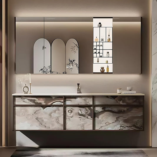 44in Bathroom Vanities Set - Bathroom Vanity with Sink, Tall Storage, Smart Defogging Mirror, Integrated Sink & 2 Large Drawer | Floating Cabinet