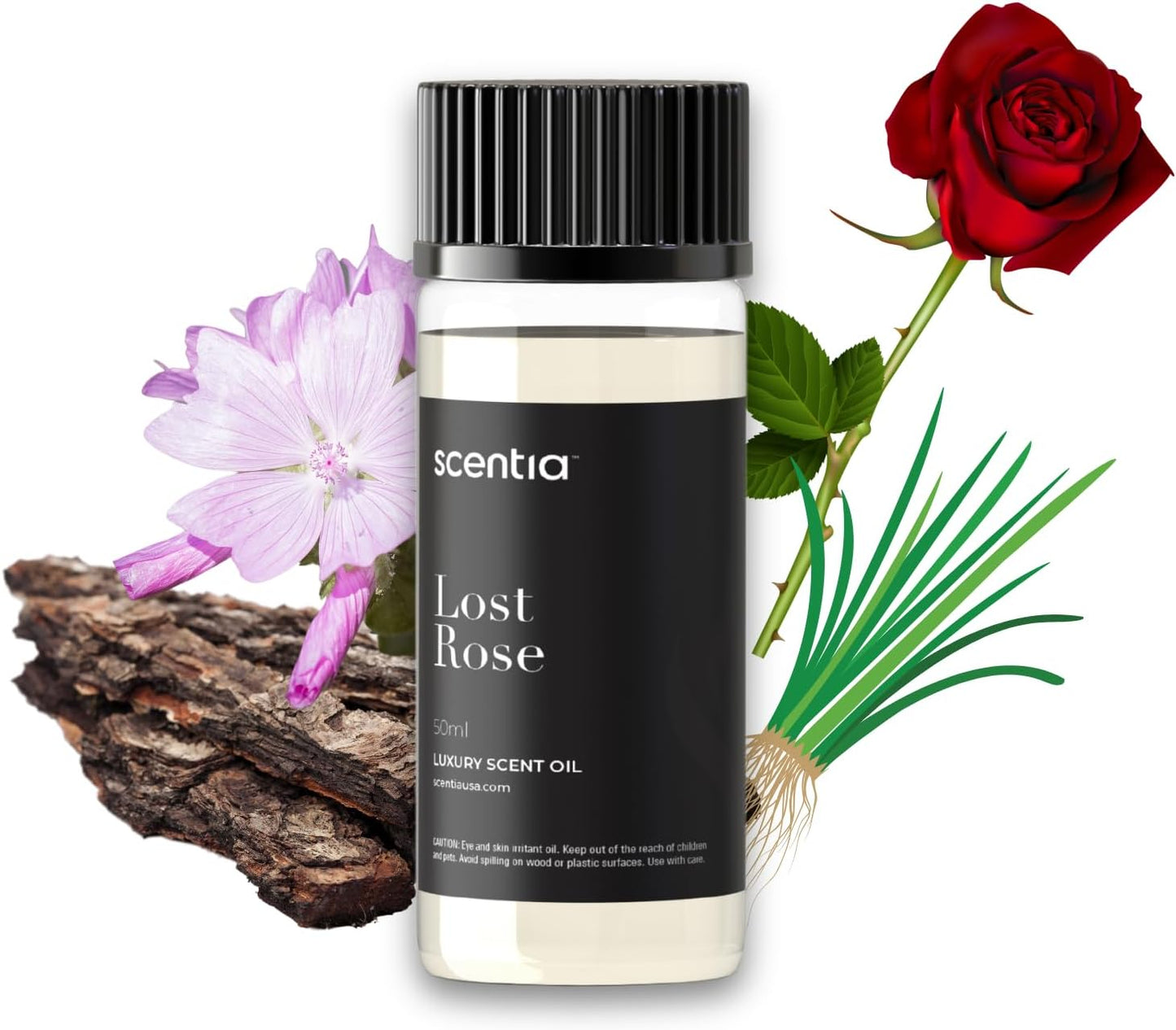 Scentia Hotel Diffuser Oil Inspired by Fairmont Hotel - 50 mL 1.69 fl oz -Essential Oil Blend Rose, Oud Wood & Clove Notes for Aromatherapy Diffusers - Lost Rose, Thanksgiving Gift