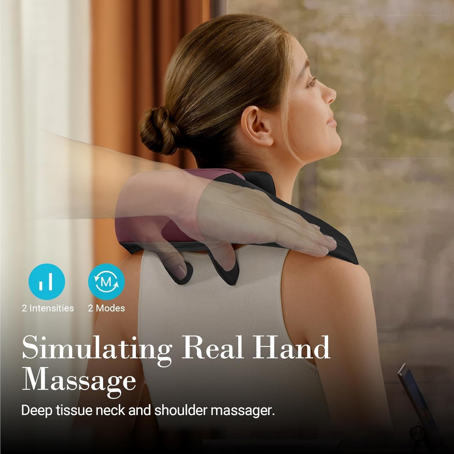 Shiatsu Neck Massager with Heat - Ideal Gift for Her,Him Cordless 4D Expert Neck Shoulder Massage for Pain Relief,Upgarded Kneading Massager for Muscle Relaxation