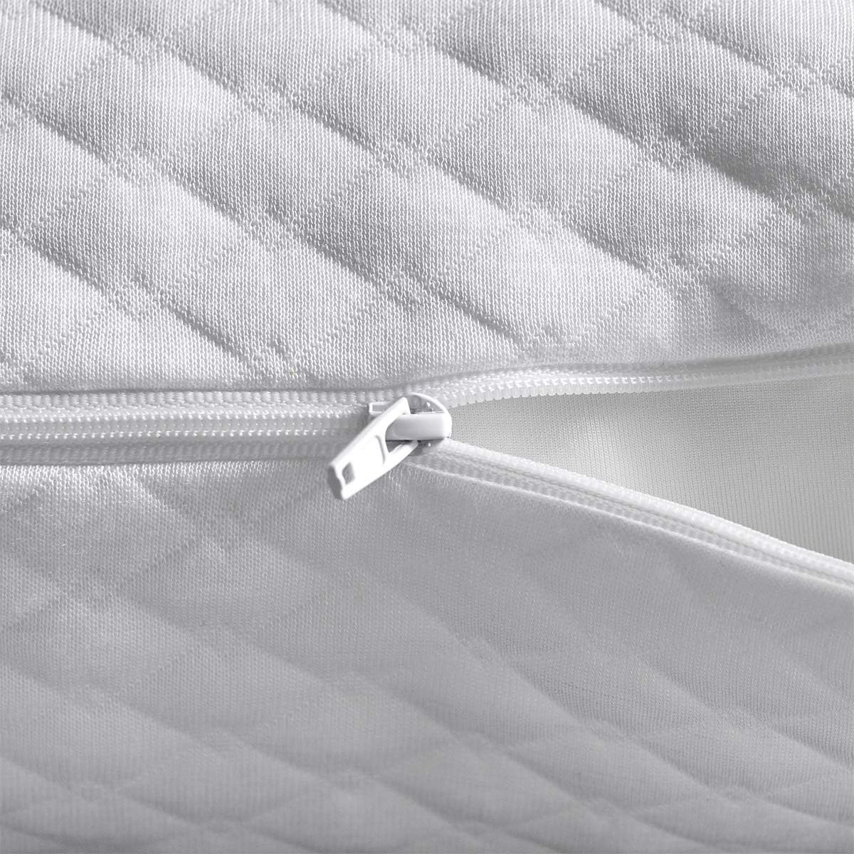 NTCOCO Pillow, Shredded Memory Foam Bed Pillows for Sleeping, with Washable Removable Cooling Hypoallergenic Sleep Pillow for Back and Side Sleeper, Queen (1-Pack)