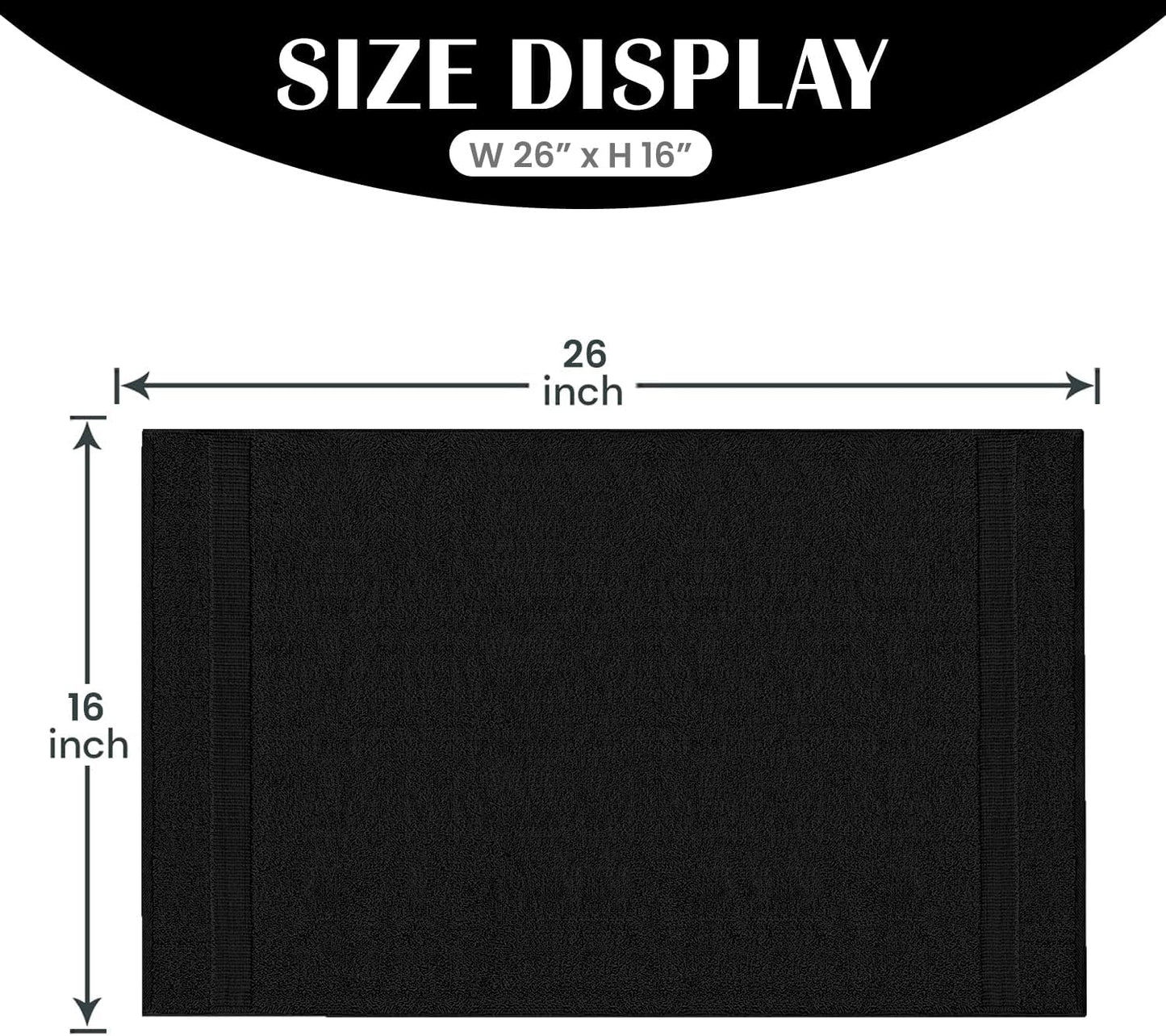 Reed&Pick 24 Pack Black Hand Towels 100% Cotton Spa Towels 16x26 inches Highly Absorbable Facial, Gym, Hair and Face Towels in Bulk