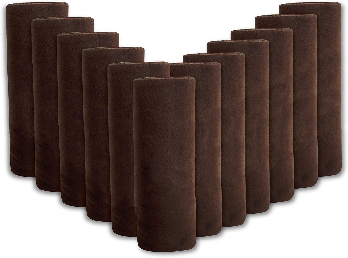 (24 Pack) Bulk Fleece 50x60 Throw Blankets for Wedding Favors, Homeless Women, Men, Homes, Bed, Sofa, Couch, Office, Pet Blankets, Travel | Soft Warm Lightweight Throw Blankets in Bulk (Brown)