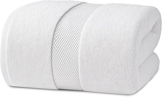 Infinitee Xclusives – Luxury Bath Sheets Towels – 1 Pack 600 GSM (35X70 Inches) – 100% Ring Spun Cotton Large Bath Towels for Bathroom (Brilliant White, Bath Sheets - Pack 1)