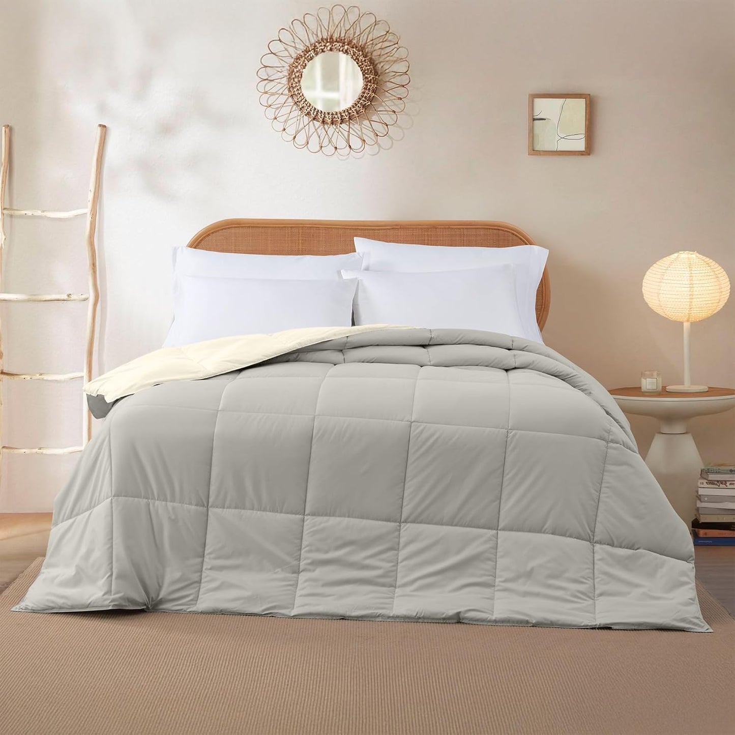 Modern Threads Down Alternative Reversible Comforter Ivory/Taupe California King