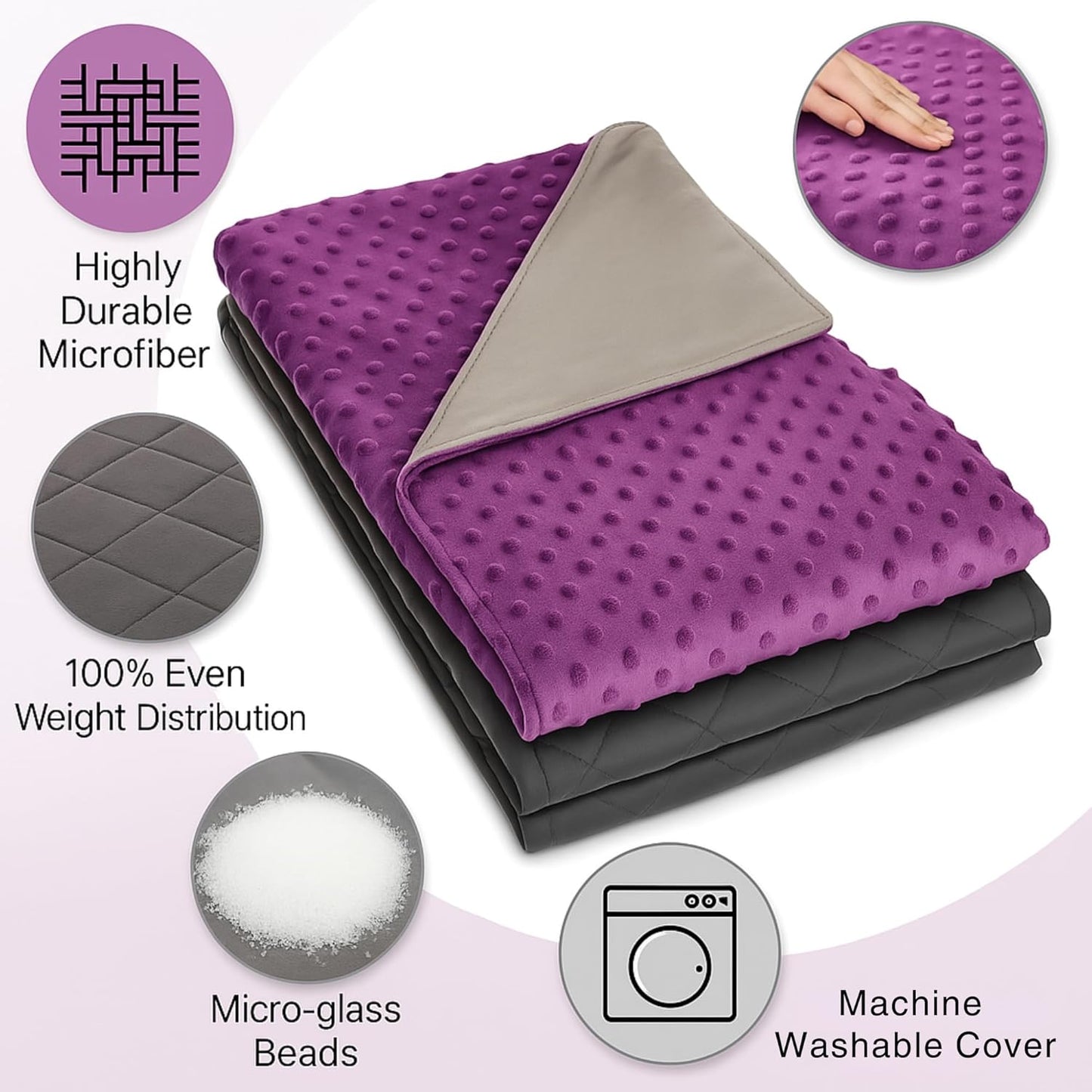 hazli 10 LBs 48" x 72" Super Soft Weighted Blanket for Kids with Removable Cover - Children Heavy Blanket for Girls and Boys - Kids Weighted Blanket