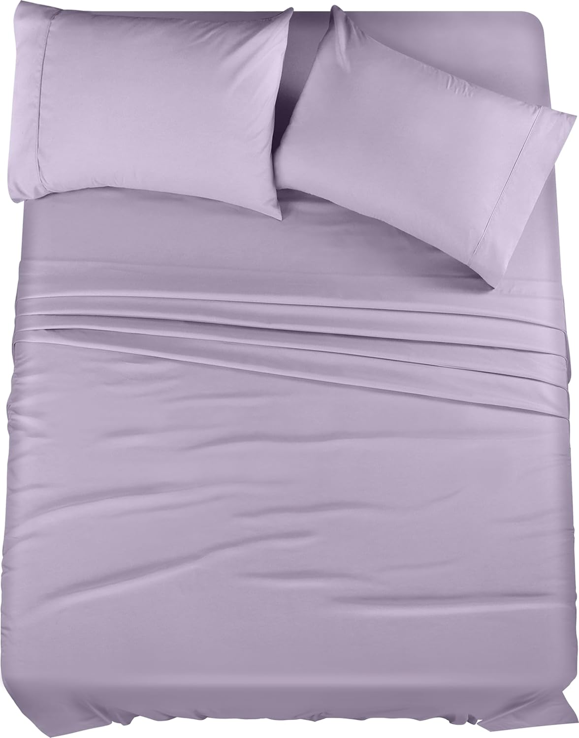 Utopia Bedding King Sheet Set – 4 Piece Bed Sheets for King Size Bed, Soft and Breathable Microfiber, Includes 1 Fitted Sheet, 1 Flat Sheet and 2 Pillowcases (Lavender)