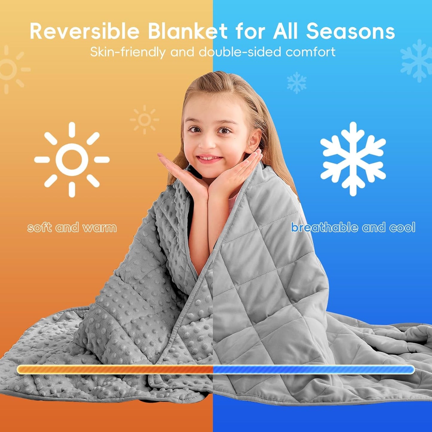 yescool Weighted Blanket 10 Pounds Grey Twin Size Cooling Weighted Throw Blanket, Minky Heavy Blankets Warm Weighted Comforter, Big Washable Thick Blankets Gift for 80-120lbs, 40 * 60in