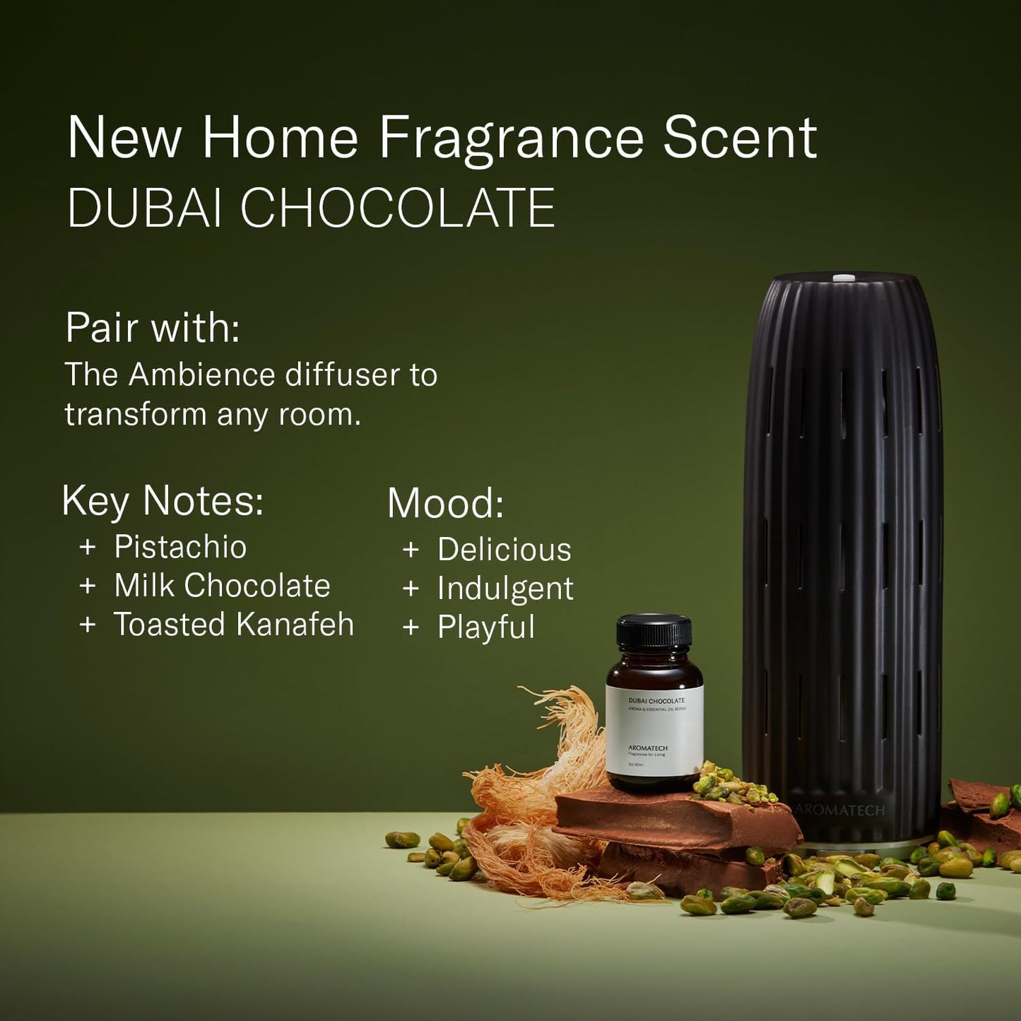AromaTech Dubai Chocolate Essential Oils for Aroma Oil Scent Diffusers (0.33 fl oz,10 mL, Dubai Chocolate)