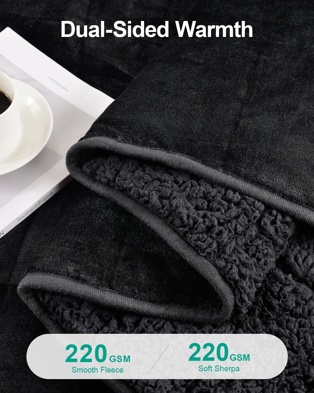 Super Fuzzy Soft Sherpa Fleece Weighted Blanket, 20 lbs Dual Sided Fluffy Heavy Weighted Blankets for Adults - No Bunching with Double Layers of Soft Inner Lining (80"x 87", 20 Pounds)